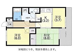 兵庫駅前アーバンライフ 3Kの間取図画像