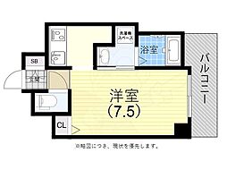 MJC神戸ブレイヴ 9階1Kの間取り