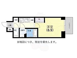 ＧＥＮＯＶＩＡ神戸湊川公園 15階1Kの間取り