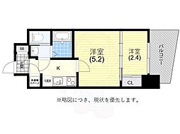 セレニテ神戸プリエ 4階2Kの間取り