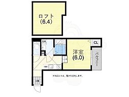 プライムゲート 1階1Kの間取り