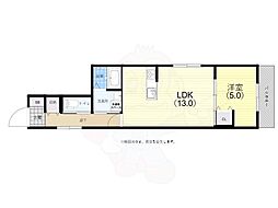 DOMANI鷹取 3階1LDKの間取り