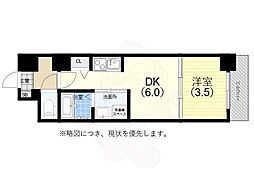 スワンズシティ神戸ウエスト 14階1DKの間取り