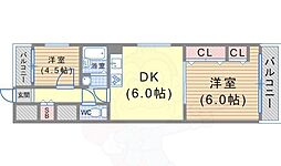 ラ・ルミエール藤井 2DKの間取図画像