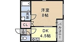 ヒラノエスペランス 1DKの間取図画像