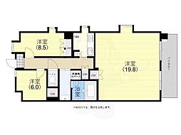 サンメゾン神戸新長田 2LDKの間取図画像