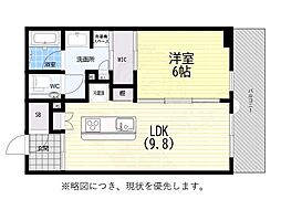 ジオ神戸三宮 1LDKの間取図画像