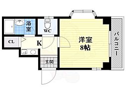 シャローリバーマンション 1Kの間取図画像