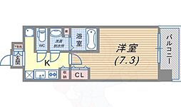 Wスタイル神戸2 1Kの間取図画像