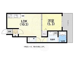エクソニア住吉 1LDKの間取図画像