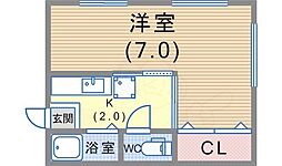 第一金光ビル 1Kの間取図画像