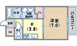 シャーメゾン妙法寺 1Kの間取図画像