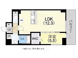 プレサンス神戸セレスティア 1LDKの間取図画像