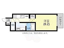 エスリードザ・ランドマーク神戸 1Kの間取図画像