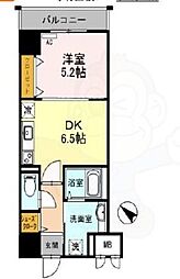 フォレ・リビエール磯辺通 1DKの間取図画像