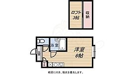 パンシオン ワンルームの間取図画像
