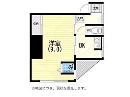眞砂苑 1DKの間取図画像