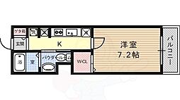 アルファレガロ兵庫 1Kの間取図画像