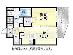プレサンスTHE神戸 1LDKの間取図画像