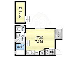 KARIN御蔵通 ワンルームの間取図画像