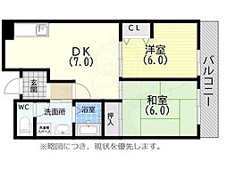 サウサリートコウベ 2DKの間取図画像