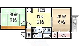 ヒルズ大谷2 2DKの間取図画像