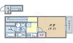 ラフィーネ神戸NorthWing 1Kの間取図画像