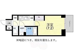 GENOVIA神戸湊川公園 1Kの間取図画像