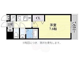 Luxe神戸WEST 1Kの間取図画像