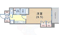 アルファレガロKOBEWEST 1Kの間取図画像