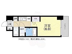 アドバンス神戸ラシュレ 1Kの間取図画像