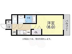 プレサンス神戸マリエント 1Kの間取図画像