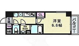 ベクス福島 8階1Kの間取り