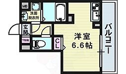 ベクス福島 10階ワンルームの間取り