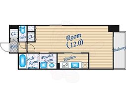 NISHITENMA-Y´s　village 8階1Kの間取り