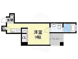 サウス・サン 4階ワンルームの間取り