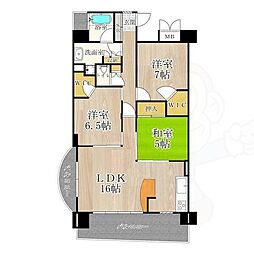 マスターズレジデンス道頓堀2 8階3LDKの間取り