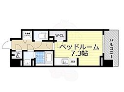 BLAU本町東 9階ワンルームの間取り