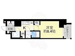プレサンス北浜レガーロ 5階1Kの間取り