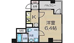 レジュールアッシュ谷町 9階1Kの間取り