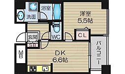 Osaka Metro中央線 本町駅 徒歩3分の賃貸マンション 9階1DKの間取り