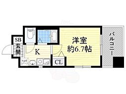 エステムコート大阪城北天満の杜 1Kの間取図画像