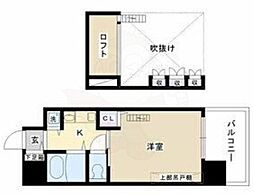 エステムコート梅田東アクアパレス 1Kの間取図画像