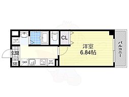 みおつくし西梅田4 1Kの間取図画像