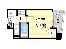 エイペックス大手通 1Kの間取図画像