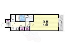 エイペックス梅田東 1Kの間取図画像