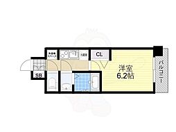 プレサンス京橋GREEN YARDアルミラ 1Kの間取図画像