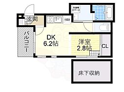 ハーモニーテラスガナーズ館長柄 1SDKの間取図画像
