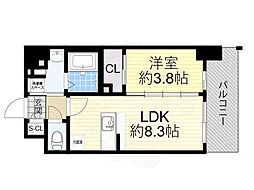 エスリードレジデンス梅田グランゲート 1LDKの間取図画像