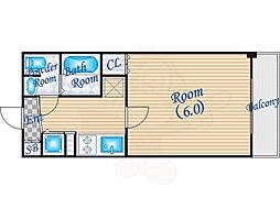 プレサンス天神橋ディオレ ワンルームの間取図画像